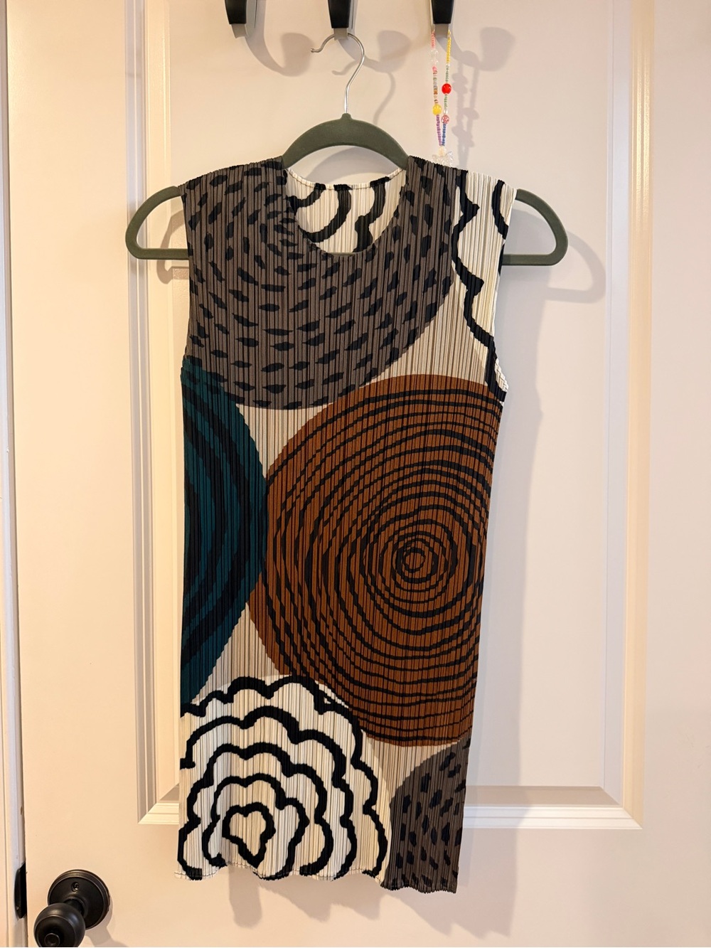 Issey Miyake Pleated please Sleeveless Tunic in Brown, Teal, Gray, Black, White